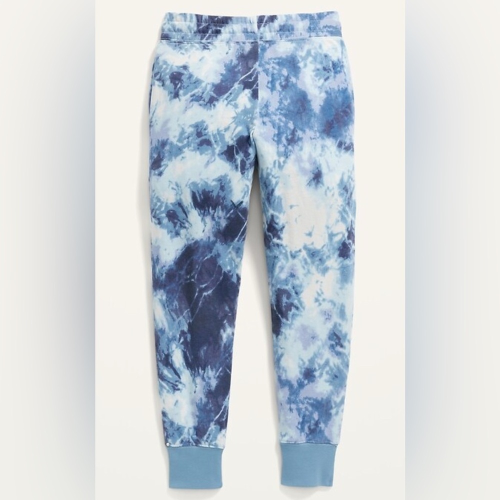 Old Navy Girls Size L 10-12 Jogger Sweatpants Pockets Drawstring Tie Dye Blue - Picture 7 of 7